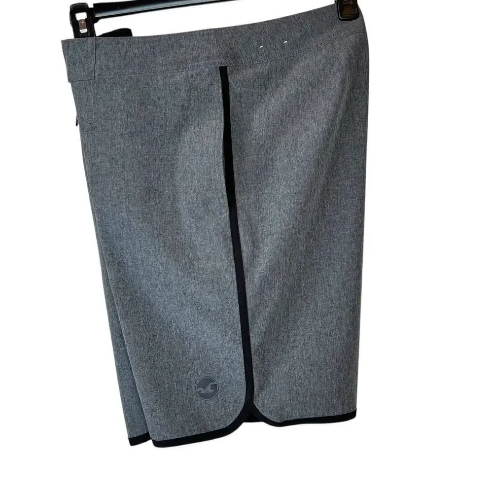 HOLLISTER Watersport Hybrid Shorts Swim Trunks in Gray and Black Men's 32 Waist